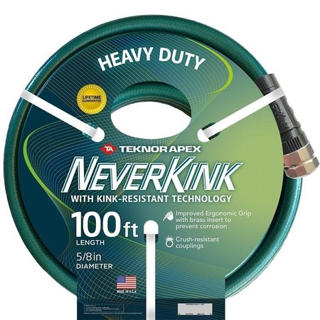 NEVERKINK 8617100 HeavyDuty Garden Hose, 58 in, 100 ft L 8617-100/8615